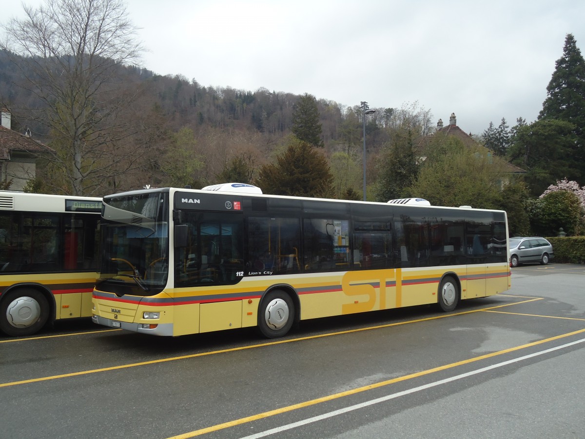 (138'522) - STI Thun - Nr. 112/BE 700'112 - MAN am 13. April 2012 bei der Schifflndte Thun