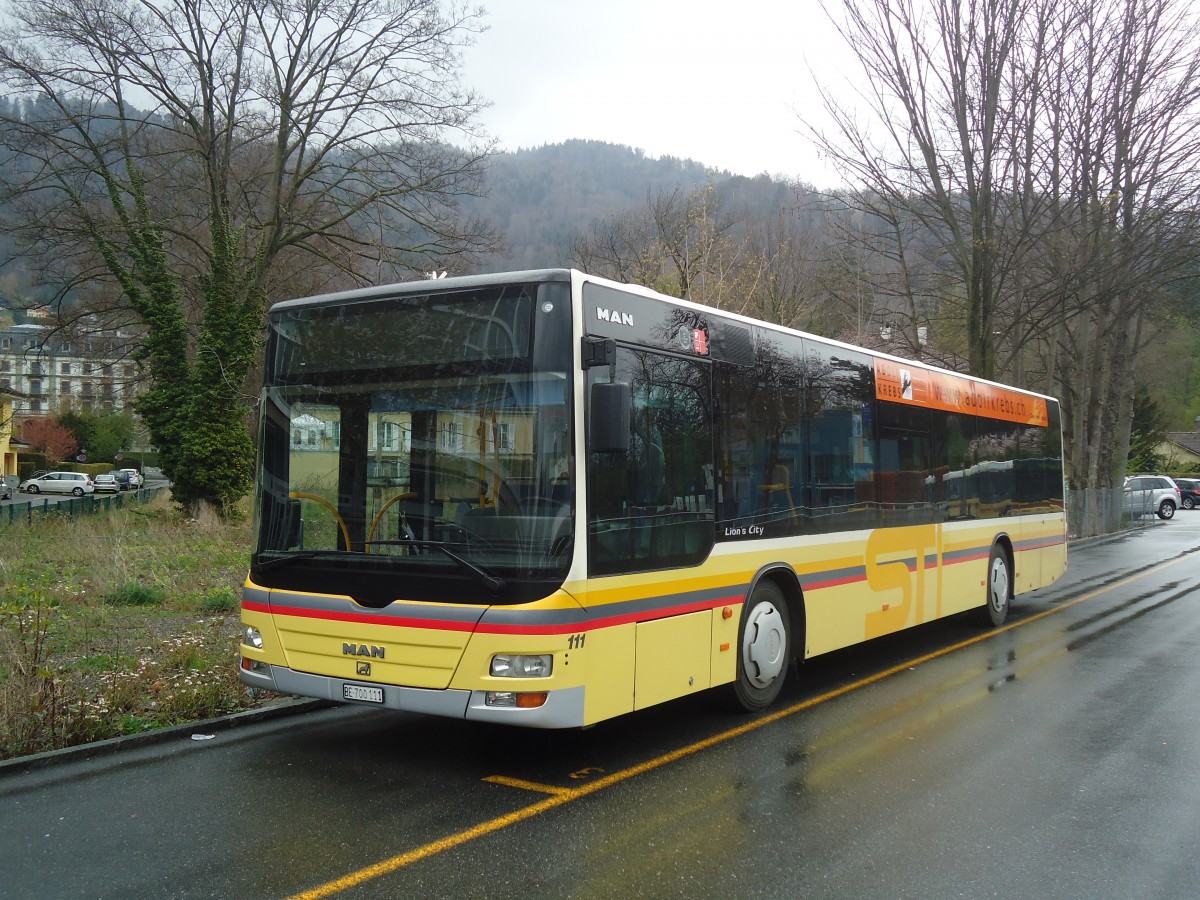 (138'529) - STI Thun - Nr. 111/BE 700'111 - MAN am 15. April 2012 bei der Schifflndte Thun