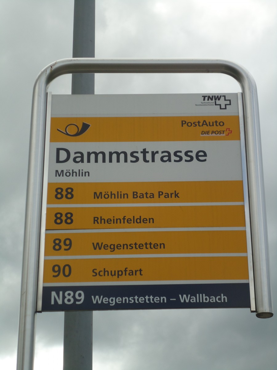 (138'694) - PostAuto-Haltestelle - M�hlin, Dammstrasse - am 6. Mai 2012