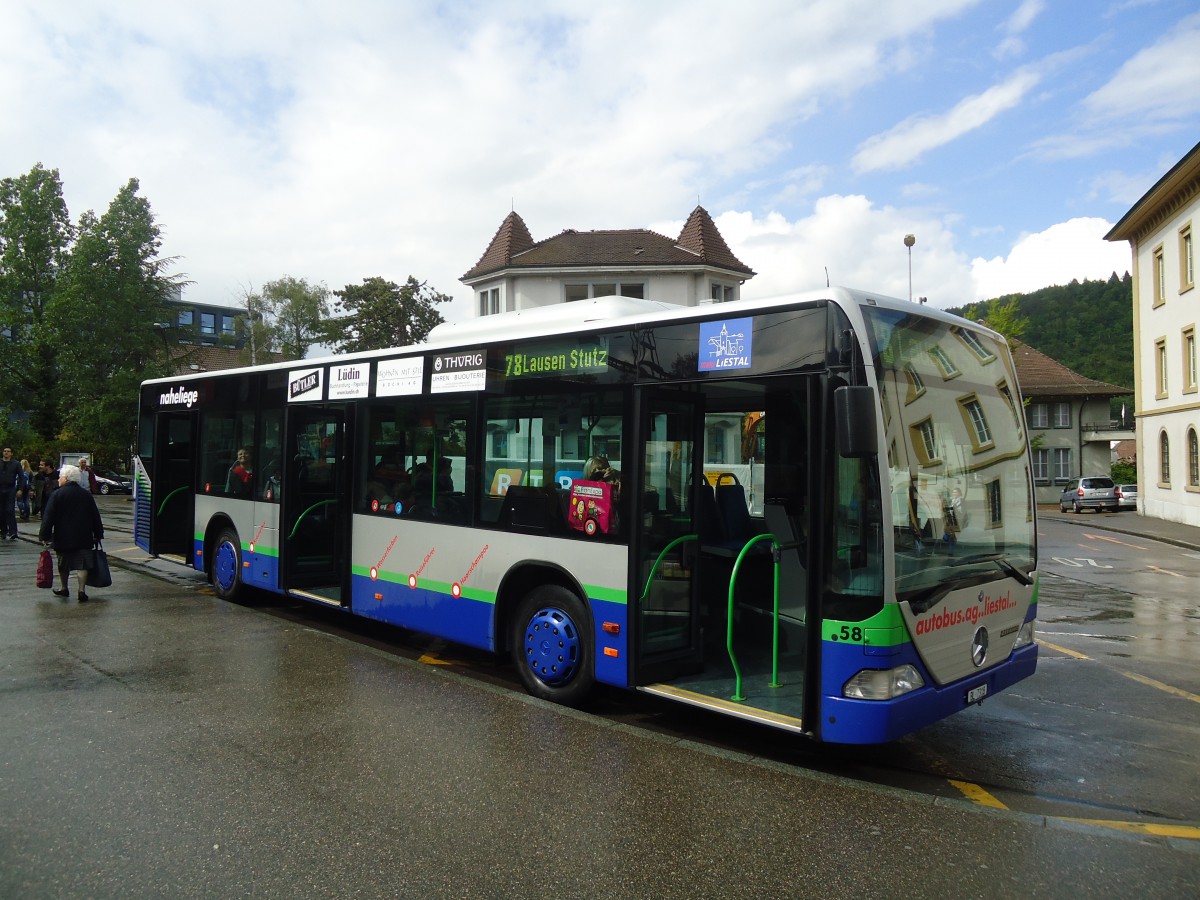 (138'859) - AAGL Liestal - Nr. 58/BL 7138 - Mercedes (ex TPL Lugano Nr. 2) am 16. Mai 2012 beim Bahnhof Liestal