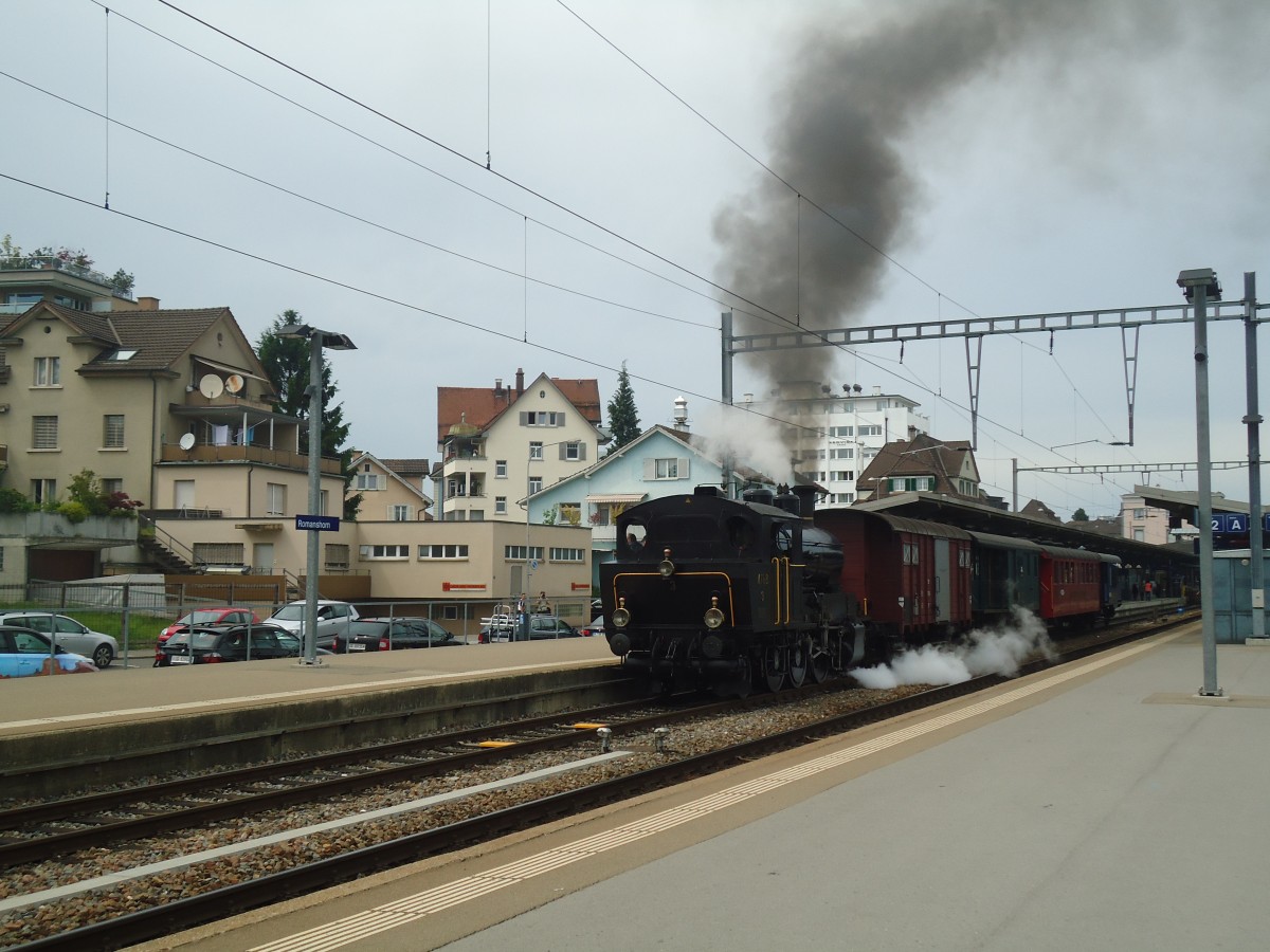 (139'150) - M.Th.B.-Dampflokomotive - Nr. 3 - am 27. Mai 2012 im Bahnhof Romanshorn