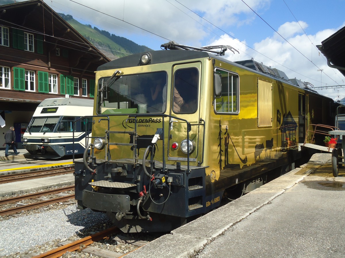 (139'342) - MOB-Lokomotive - Nr. 6003 - am 10. Juni 2012 im Bahnhof Lenk