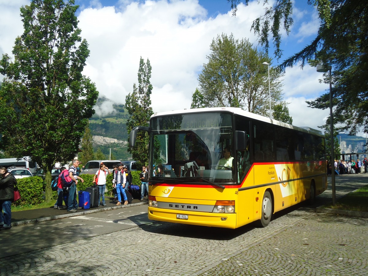 (139'373) - AAGU Altdorf - Nr. 46/UR 9224 - Setra am 11. Juni 2012 beim Bahnhof Flelen