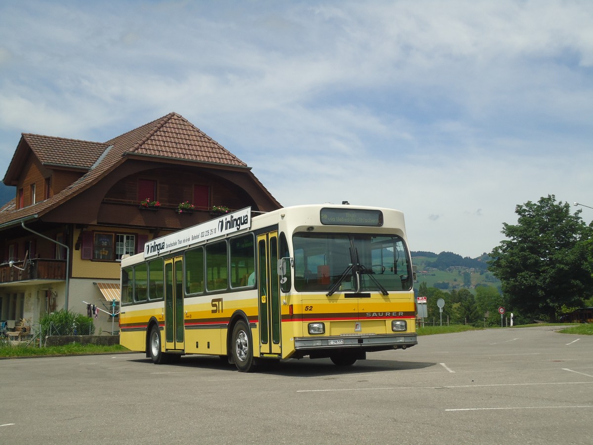 (140'040) - STI Thun - Nr. 52/BE 396'552 - Saurer/R&J am 24. Juni 2012 in Lngenbhl, Grizzlibr