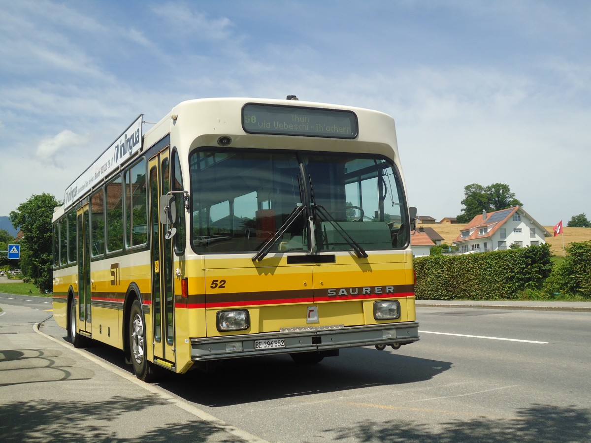 (140'046) - STI Thun - Nr. 52/BE 396'552 - Saurer/R&J am 24. Juni 2012 in Thierachern, Egg