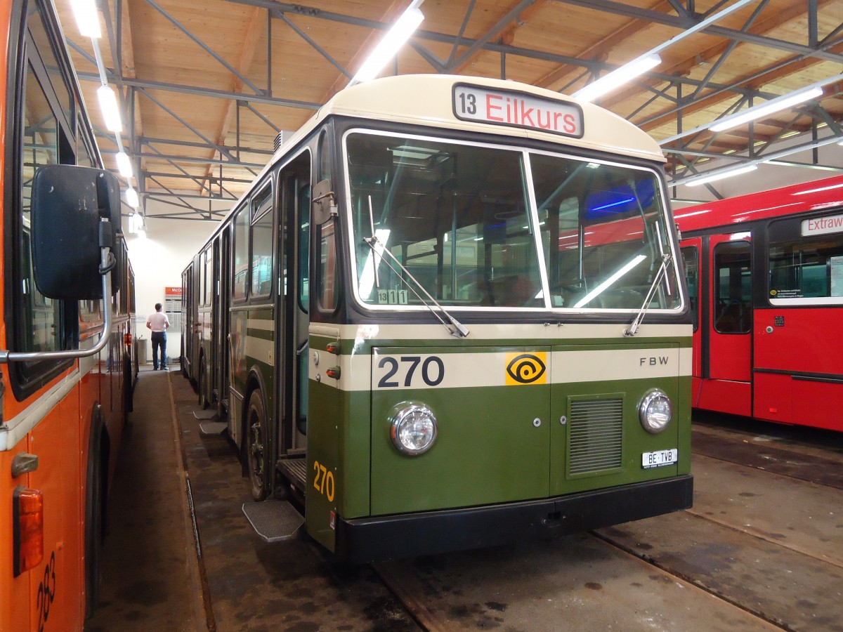 (140'089) - Bernmobil, Bern (TVB) - Nr. 270 - FBW/SWS-Gangloff am 24. Juni 2012 in Bern, Weissenbhl