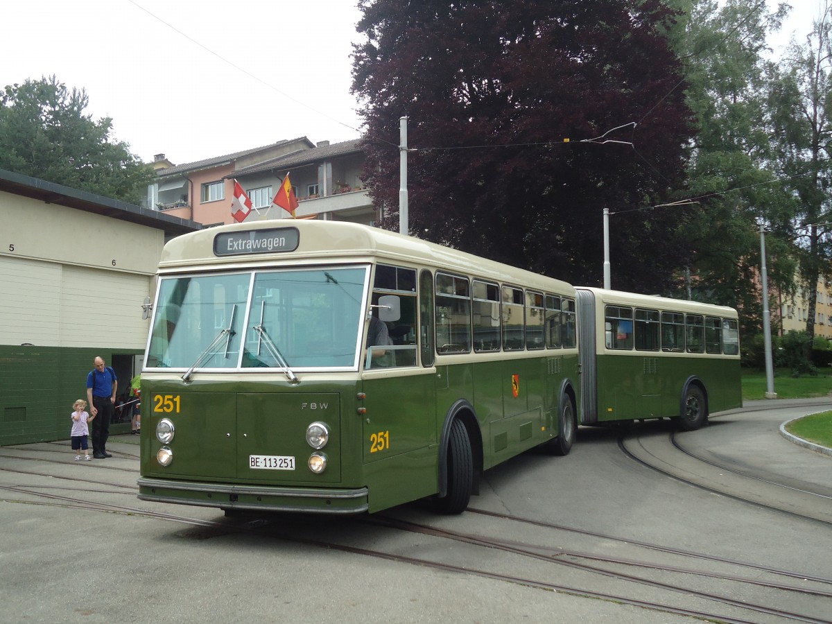 (140'103) - SVB Bern (TVB) - Nr. 251/BE 113'251 - FBW/SWS-R&J am 24. Juni 2012 in Bern, Weissenbhl