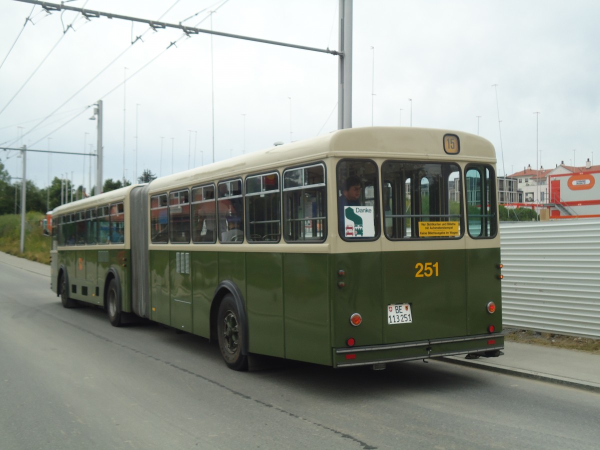 (140'140) - SVB Bern (TVB) - Nr. 251/BE 113'251 - FBW/SWS-R&J am 24. Juni 2012 in Bern, Zentrum Paul Klee