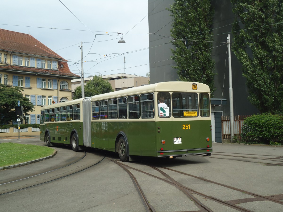 (140'164) - SVB Bern (TVB) - Nr. 251/BE 113'251 - FBW/SWS-R&J am 24. Juni 2012 in Bern, Weissenbhl