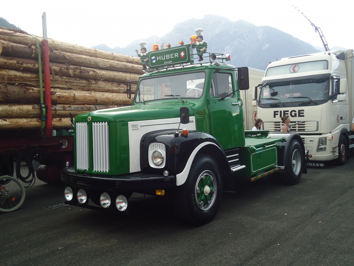 (140'228) - Huber, Cham - Scania am 30. Juni 2012 in Interlaken, Flugplatz