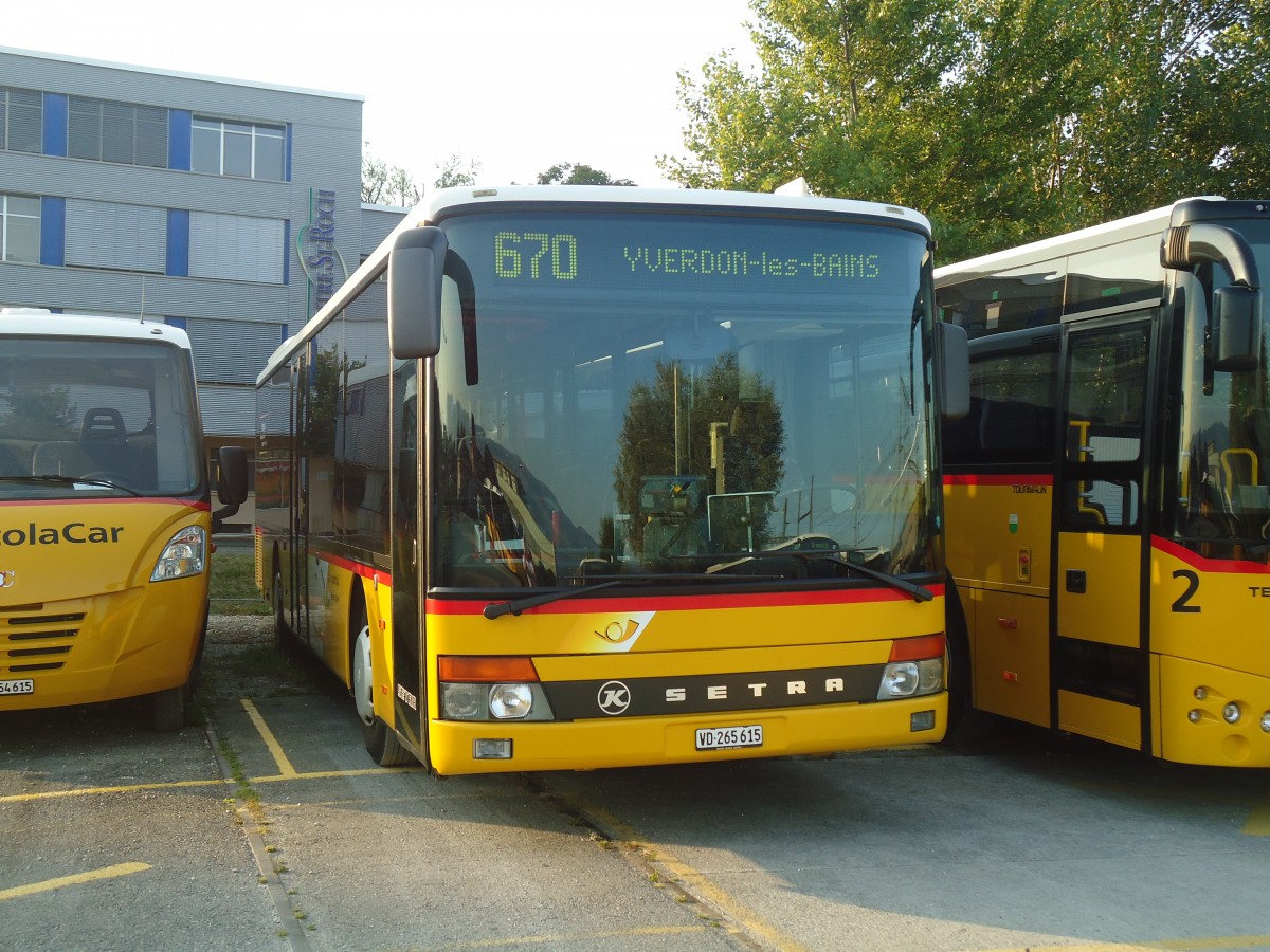 (140'928) - CarPostal Ouest - VD 265'615 - Setra am 27. Juli 2012 in Yverdon, Garage