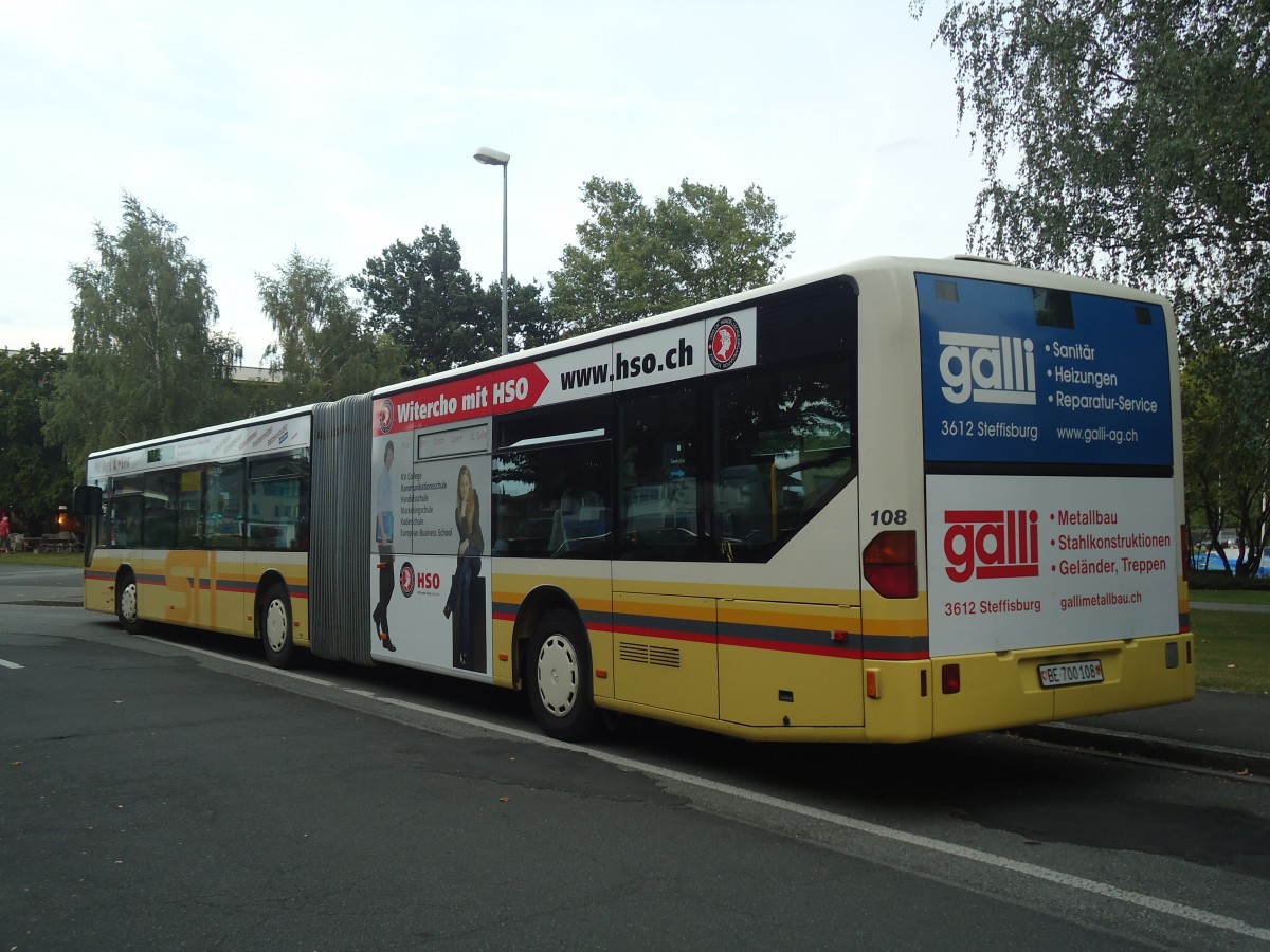 (141'042) - STI Thun - Nr. 108/BE 700'108 - Mercedes am 4. August 2012 in Thun, Lachen