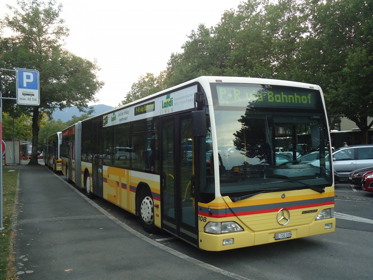 (141'045) - STI Thun - Nr. 108/BE 700'108 - Mercedes am 4. August 2012 in Thun, Lachen