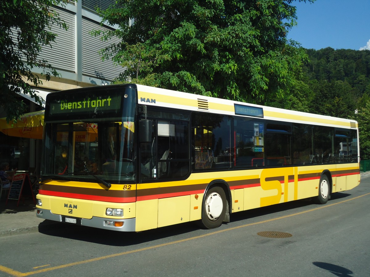 (141'137) - STI Thun - Nr. 82/BE 543'382 - MAN am 15. August 2012 bei der Schifflndte Thun