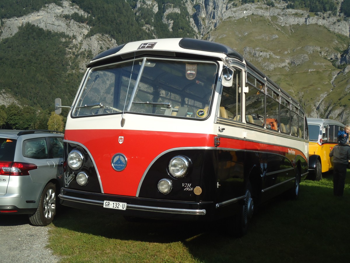 (141'591) - Fischer, Chur - GR 132 U - Saurer/FHS (ex Zumwald, Fribourg; ex Schwitter, Kandersteg; ex Winterhalder, Zrich) am 15. September 2012 in Chur, Waffenplatz