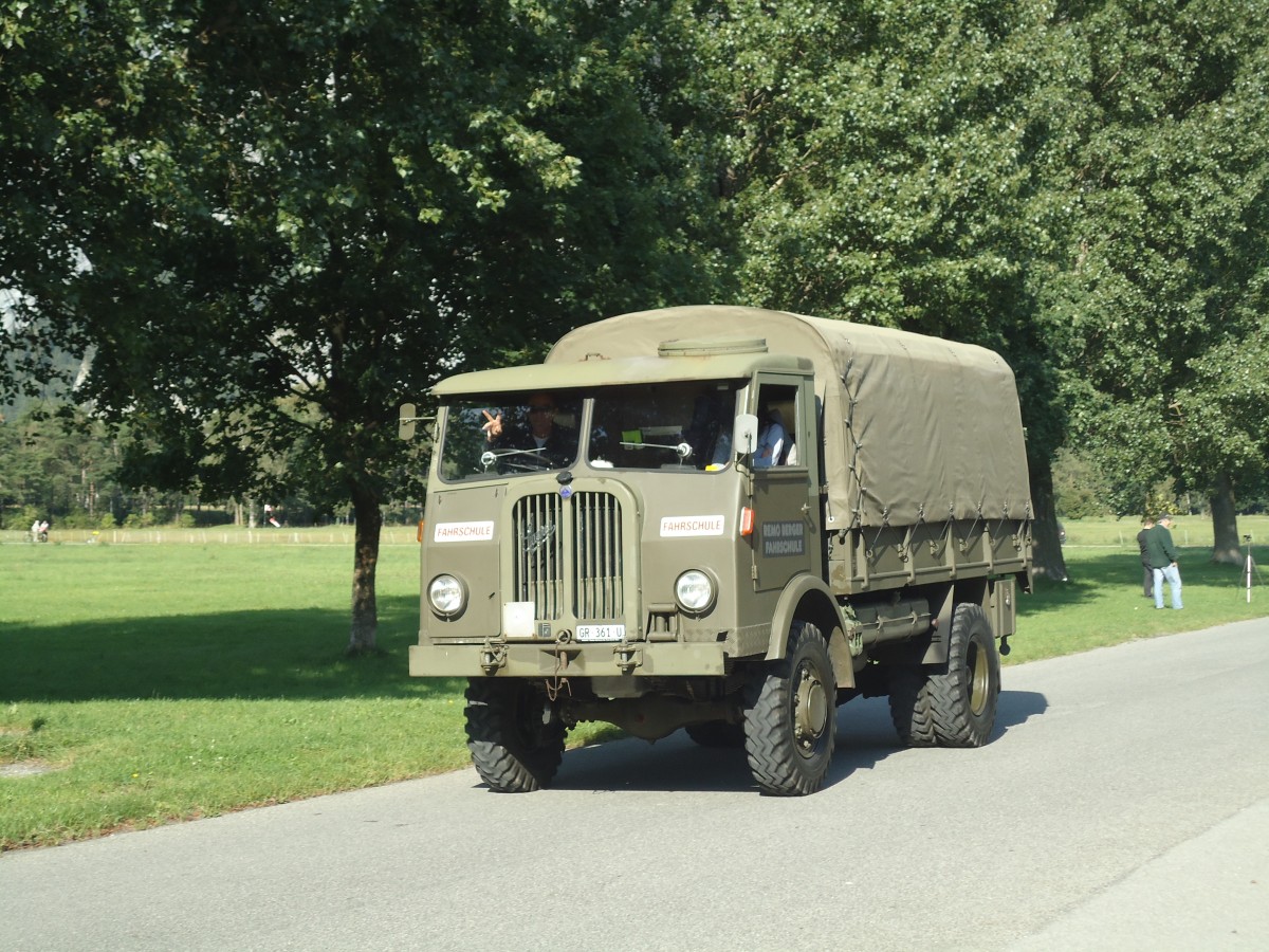 (141'649) - Fahrschule Berger - GR 361 U - Saurer am 15. September 2012 in Chur, Waffenplatz