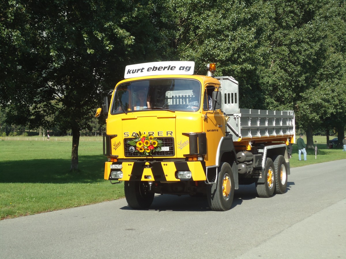 (141'661) - Eberle, Freidorf - TG 2947 U - Saurer am 15. September 2012 in Chur, Waffenplatz