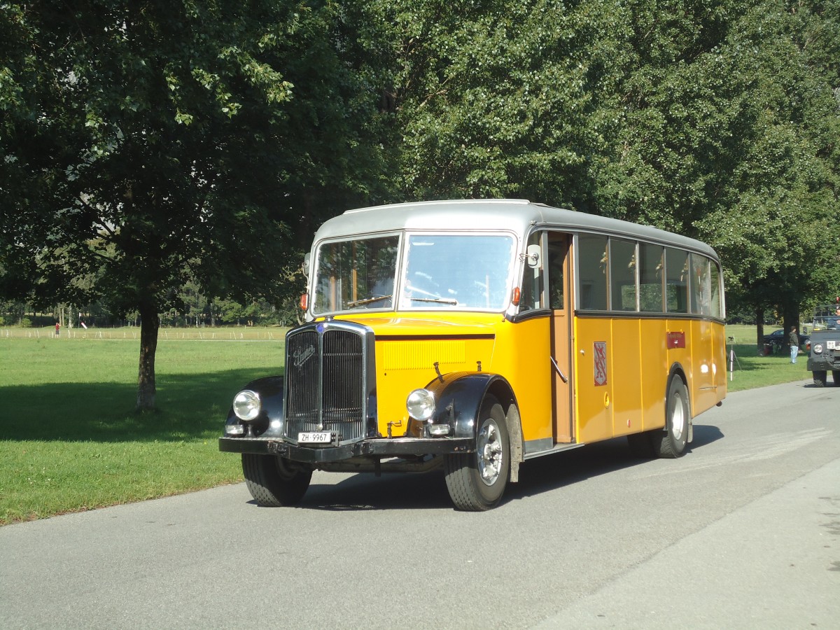 (141'664) - Wegmller, Attikon - ZH 9967 - Saurer/Hess (ex P 24'531; ex P 1375) am 15. September 2012 in Chur, Waffenplatz