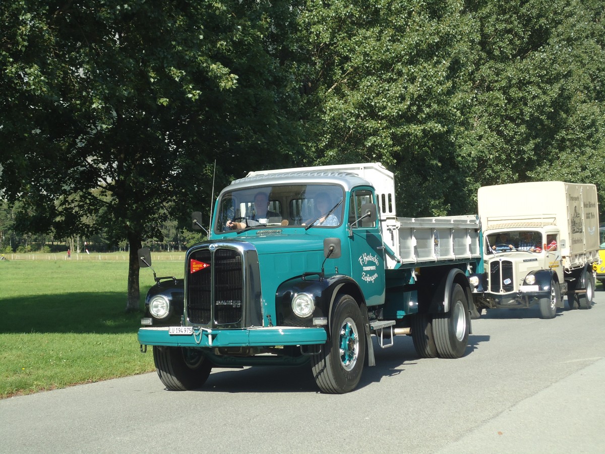 (141'685) - Bertschi, Zofingen - LU 194'975 - Saurer am 15. September 2012 in Chur, Waffenplatz
