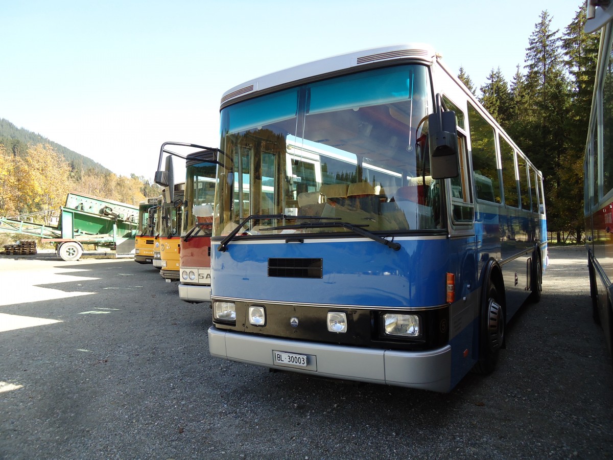 (142'048) - Tanner&Lambach, Reigoldswil - Nr. 5/BL 30'003 - Saurer/Lauber (ex AWA Amden Nr. 4) am 21. Oktober 2012 in Schwarzsee, Schwyberg