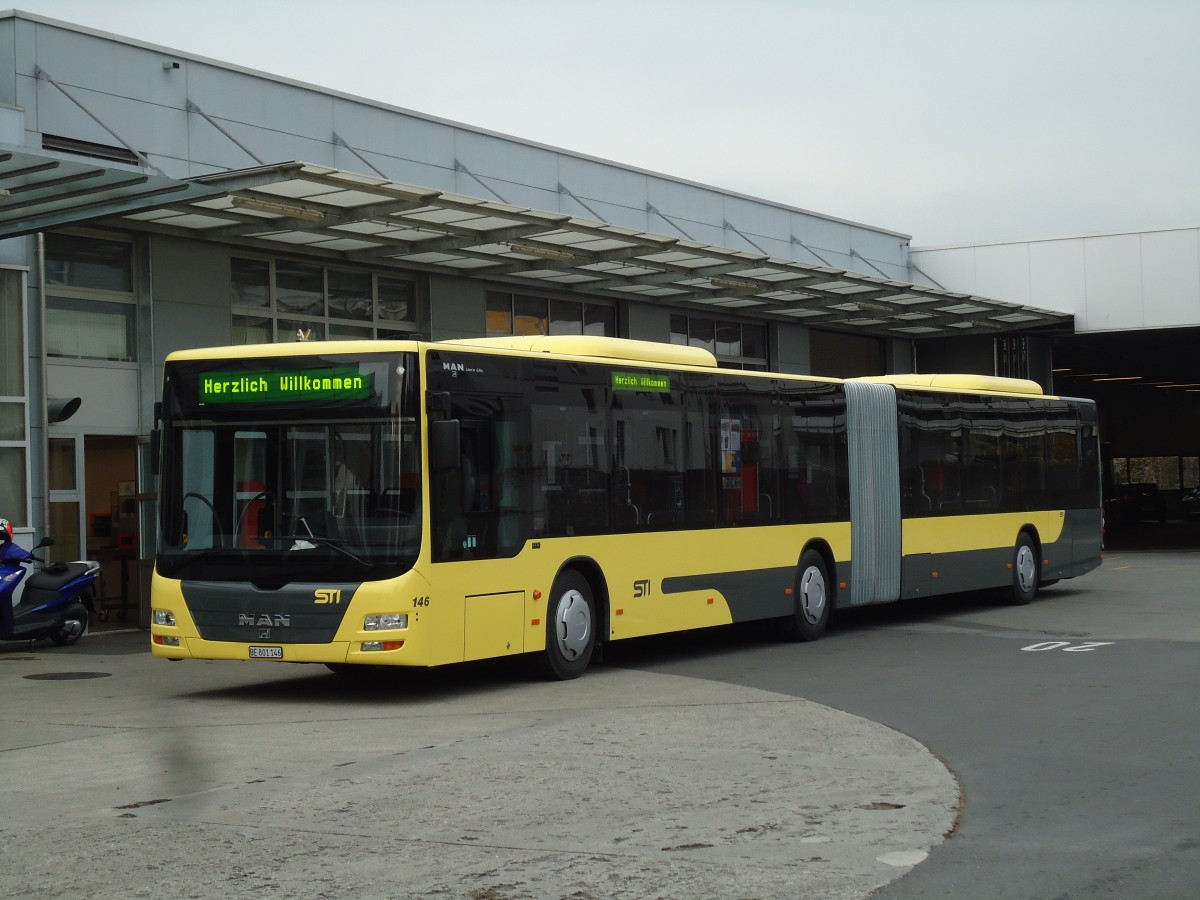 (142'249) - STI Thun - Nr. 146/BE 801'146 - MAN am 22. November 2012 in Thun, Garage