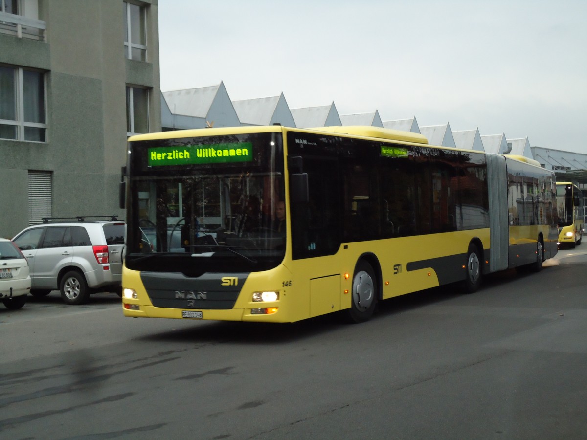 (142'250) - STI Thun - Nr. 146/BE 801'146 - MAN am 22. November 2012 in Thun, Garage