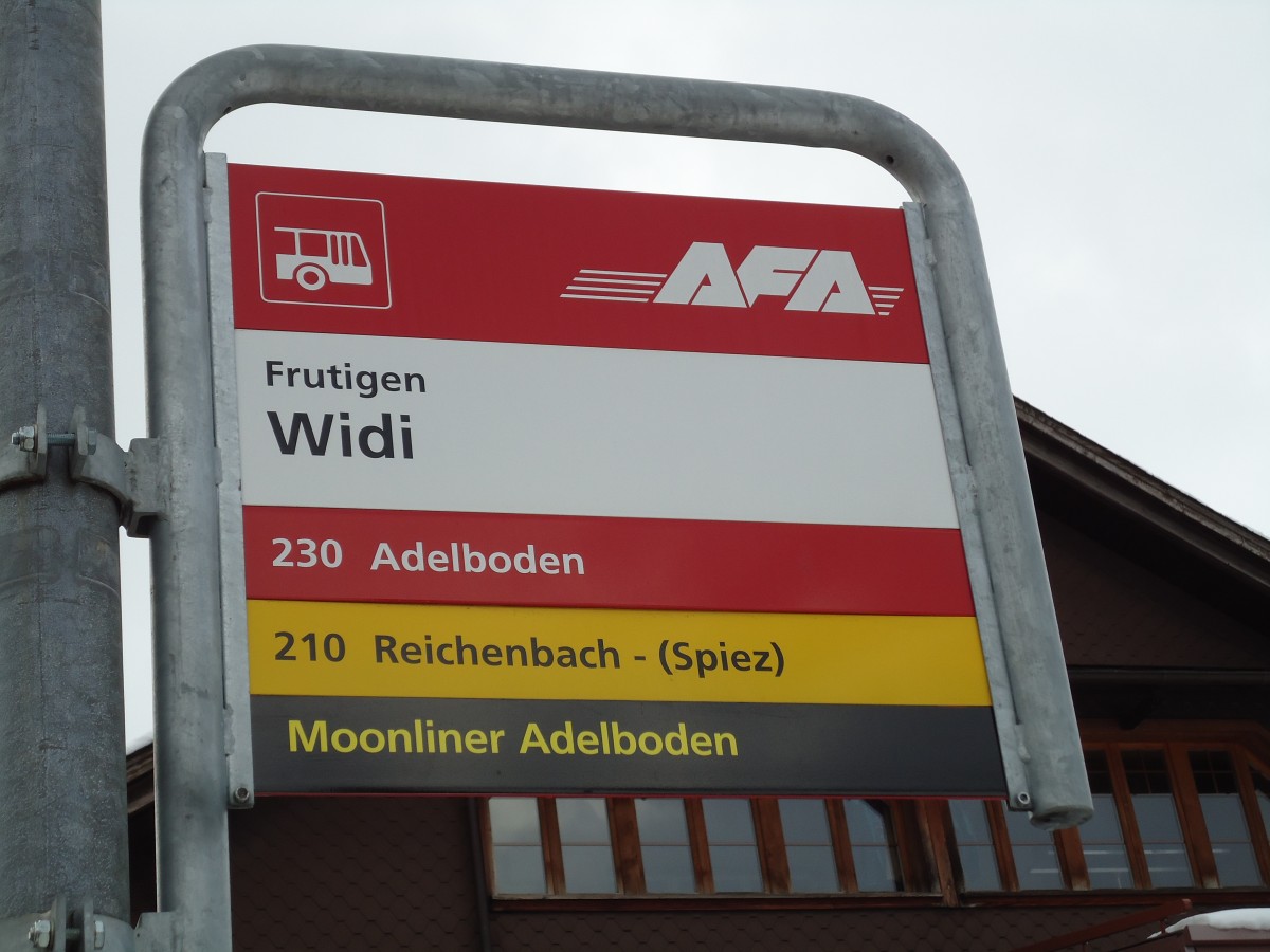 (142'550) - AFA-Haltestelle - Frutigen, Widi - am 16. Dezember 2012