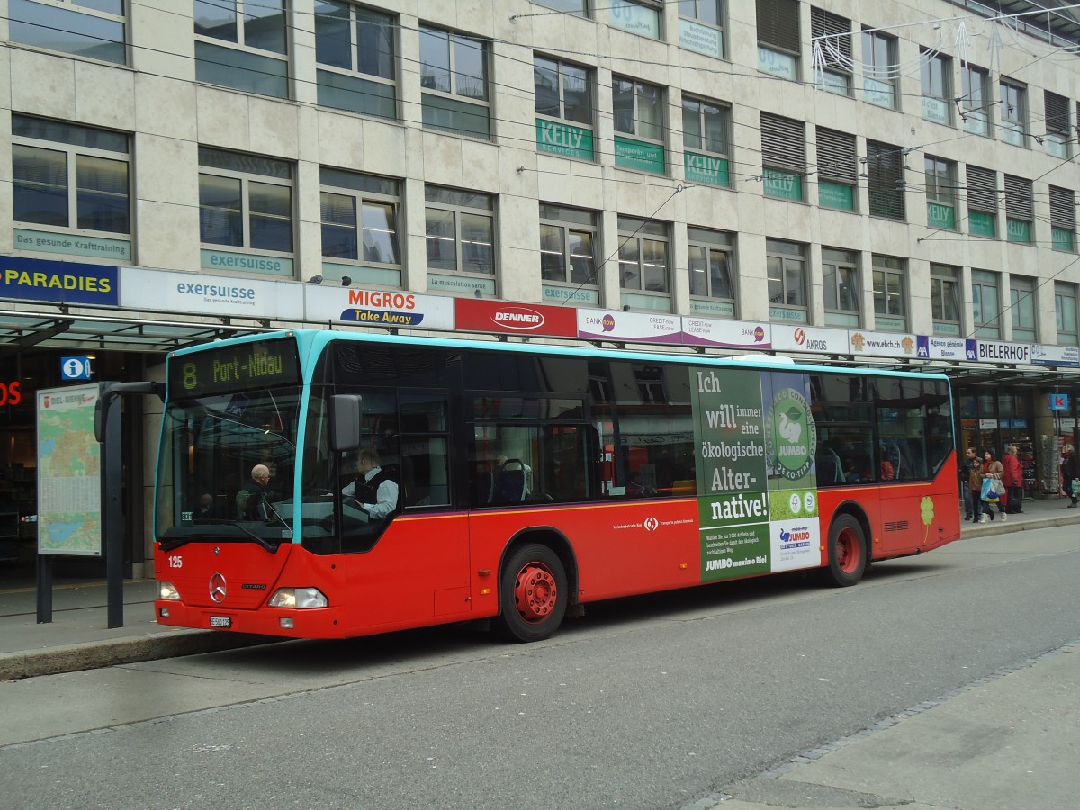 (142'843) - VB Biel - Nr. 125/BE 560'125 - Mercedes am 29. Dezember 2012 in Biel, Guisanplatz