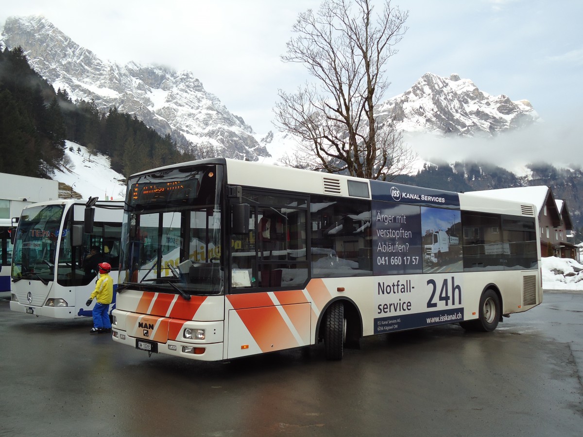 (142'934) - EAB Engelberg - Nr. 4/OW 10'265 - MAN/Gppel (ex AAGU Altdorf Nr. 55; ex Schultz, D-Herxheim) am 5. Januar 2013 in Engelberg, Titlisbahnen