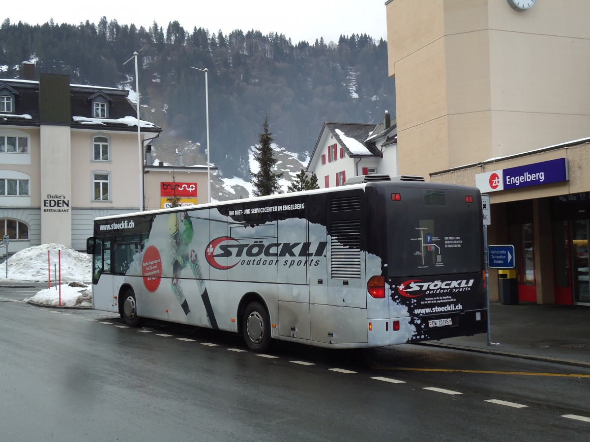 (142'950) - EAB Engelberg - Nr. 1/OW 10'195 - Mercedes (ex TC La Chaux-de-Fonds Nr. 214) am 5. Januar 2013 beim Bahnhof Engelberg