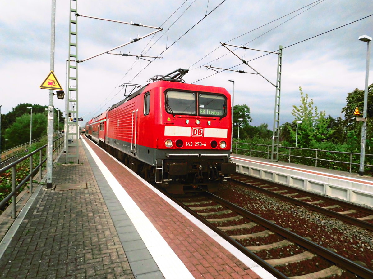 143 276 als S9 mit ziel Eilenburg im Bahnhof Delitzsch ob Bf am 2.8.18