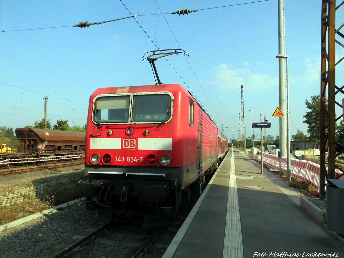 143 816 und 143 034 im Bahnhof Halle-Nietleben am 14.9.16