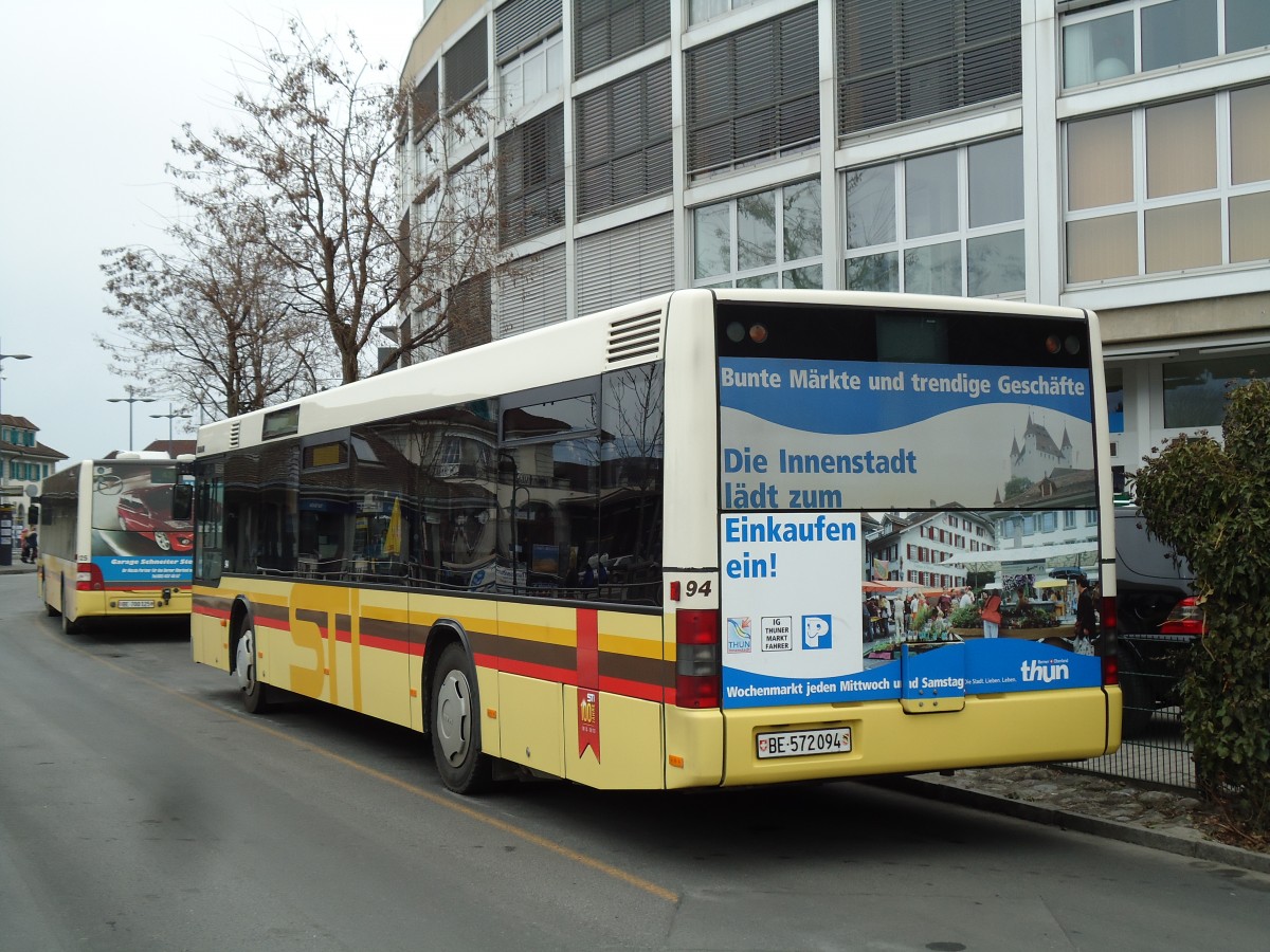 (143'460) - STI Thun - Nr. 94/BE 572'094 - MAN am 8. Mrz 2013 bei der Schifflndte Thun