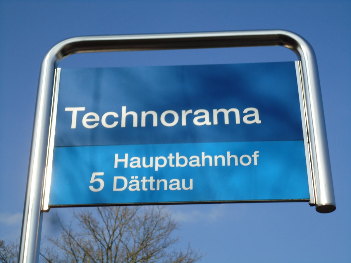 (143'600) - SW-Haltestelle - Winterthur, Technorama - am 1. April 2013