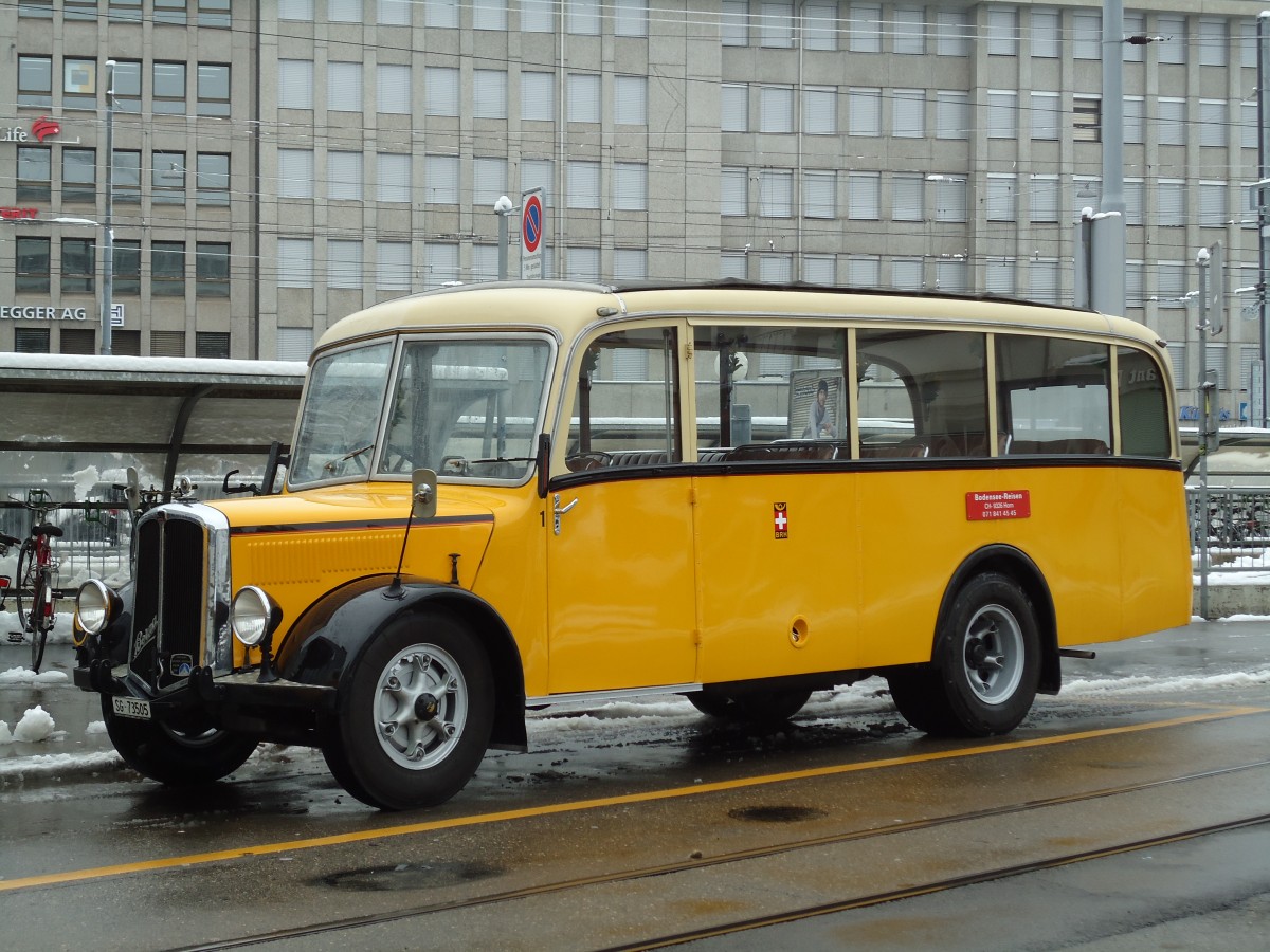 (143'641) - Baumgartner, Horn - Nr. 1/SG 73'505 - Berna/Hess (ex Chiesa, Minusio) am 20. April 2013 beim Bahnhof St. Gallen