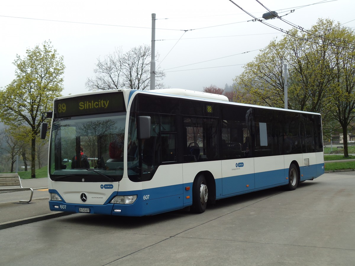 (143'801) - VBZ Zrich - Nr. 607/ZH 745'607 - Mercedes am 21. April 2013 in Zrich, Strassenverkehrsamt