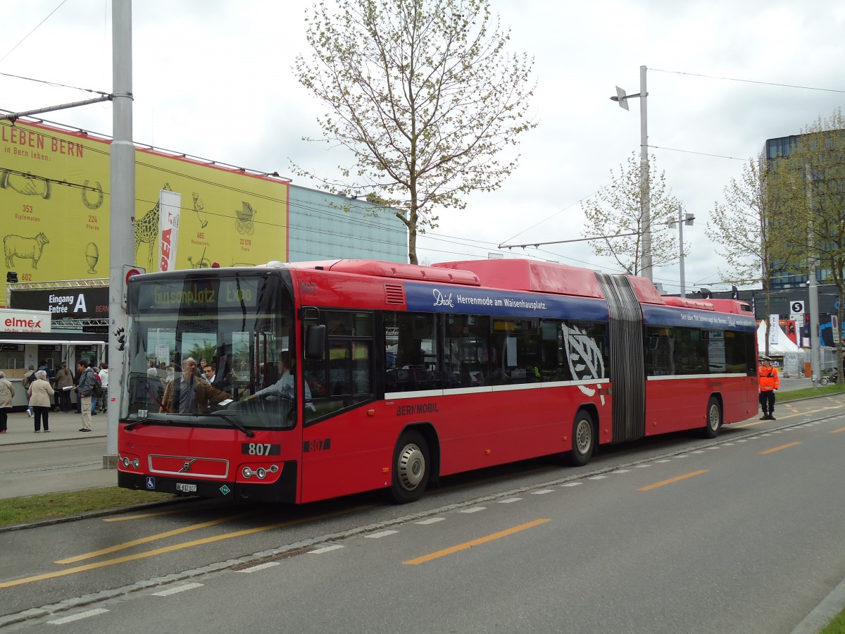(144'044) - Bernmobil, Bern - Nr. 807/BE 612'807 - Volvo am 11. Mai 2013 in Bern, Guisanplatz