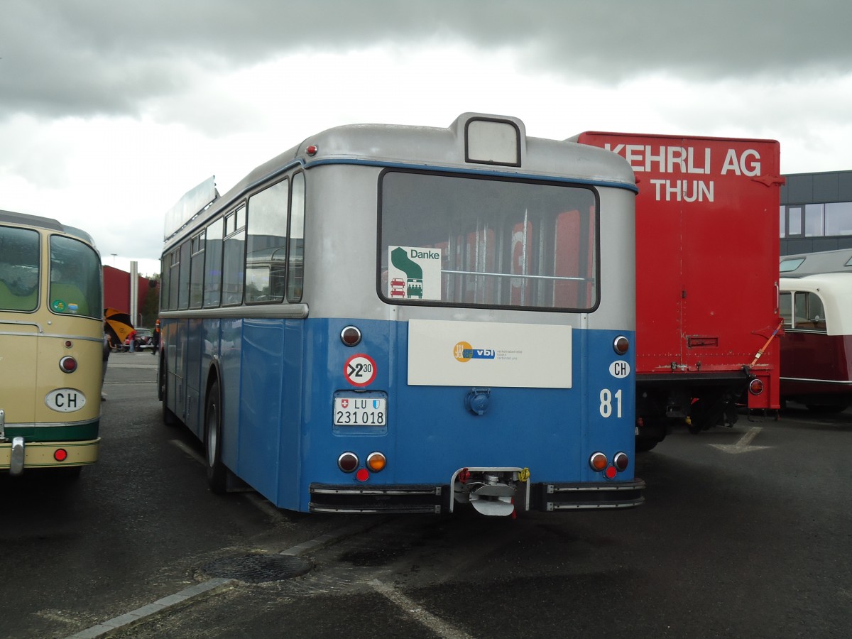 (144'104) - VBL Luzern (vbl-historic) - Nr. 81/LU 231'018 - FBW/Hess am 12. Mai 2013 in Langenthal, Calag