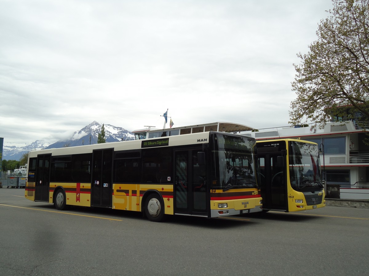 (144'192) - STI Thun - Nr. 94/BE 572'094 - MAN am 13. Mai 2013 bei der Schifflndte Thun