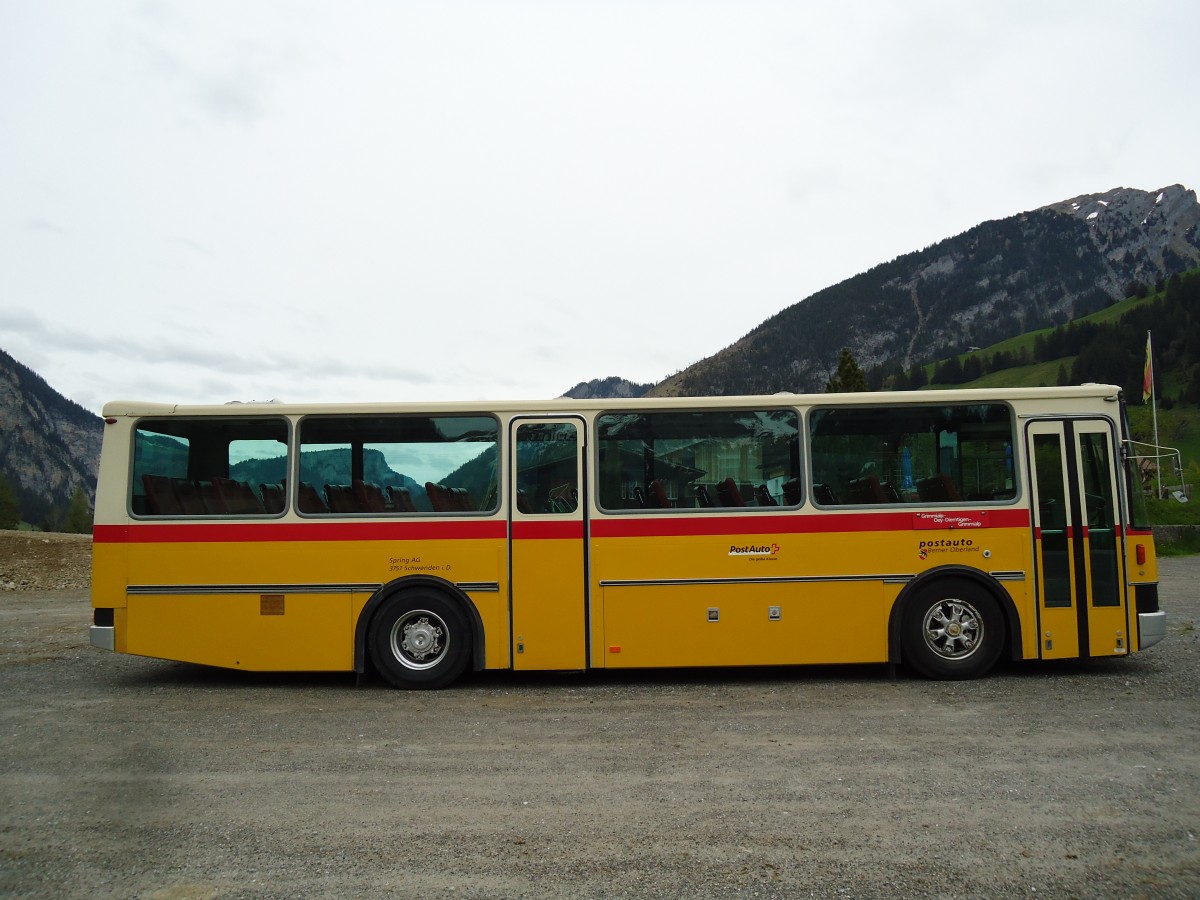 (144'195) - Spring, Schwenden - BE 368'914 - Saurer/R&J am 16. Mai 2013 in Grimmialp, Parkplatz