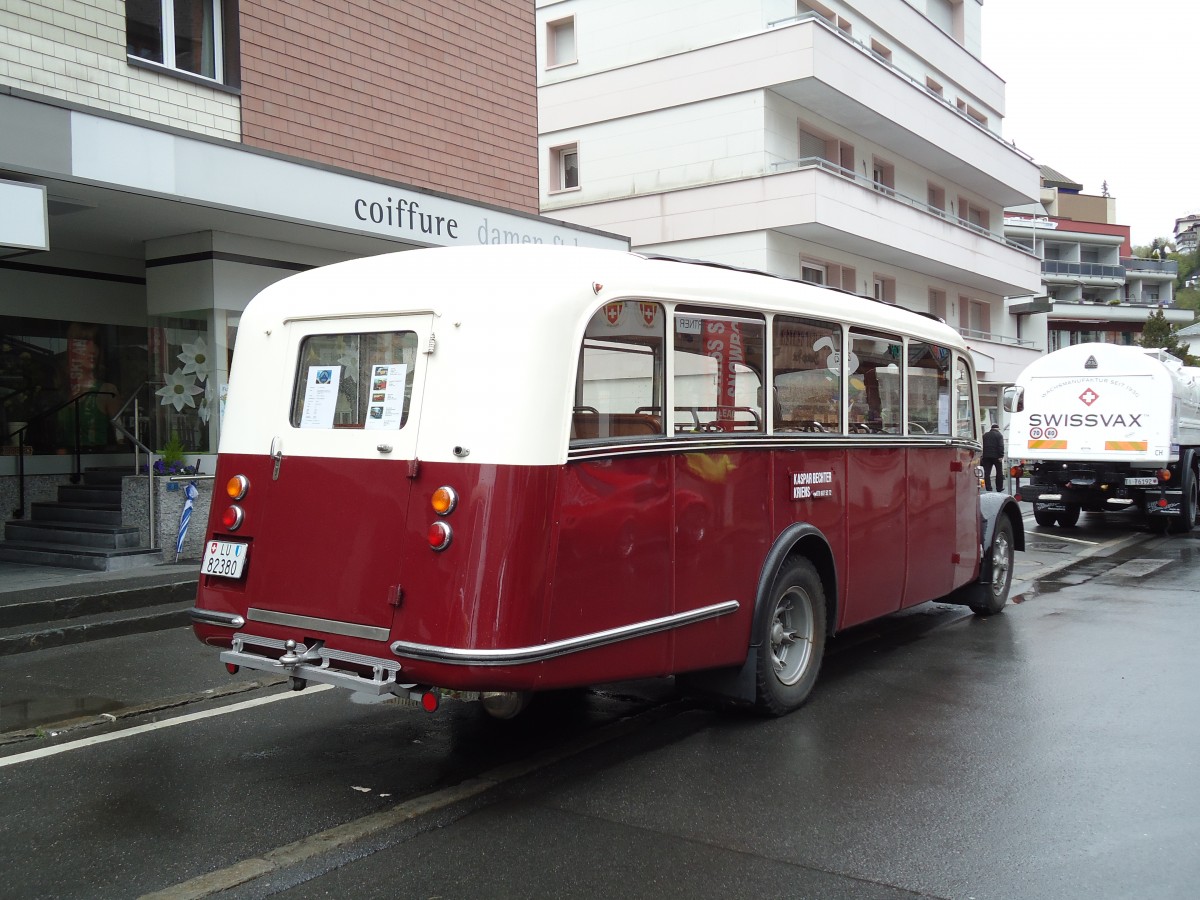 (144'275) - Bechter, Kriens - LU 82'380 - Saurer/Krapf (ex Mnch, D-Marienberg; ex Spirig, Widnau; ex RhV Altsttten Nr. 33; ex Thr, Eichberg) am 19. Mai 2013 in Engelberg, OiO