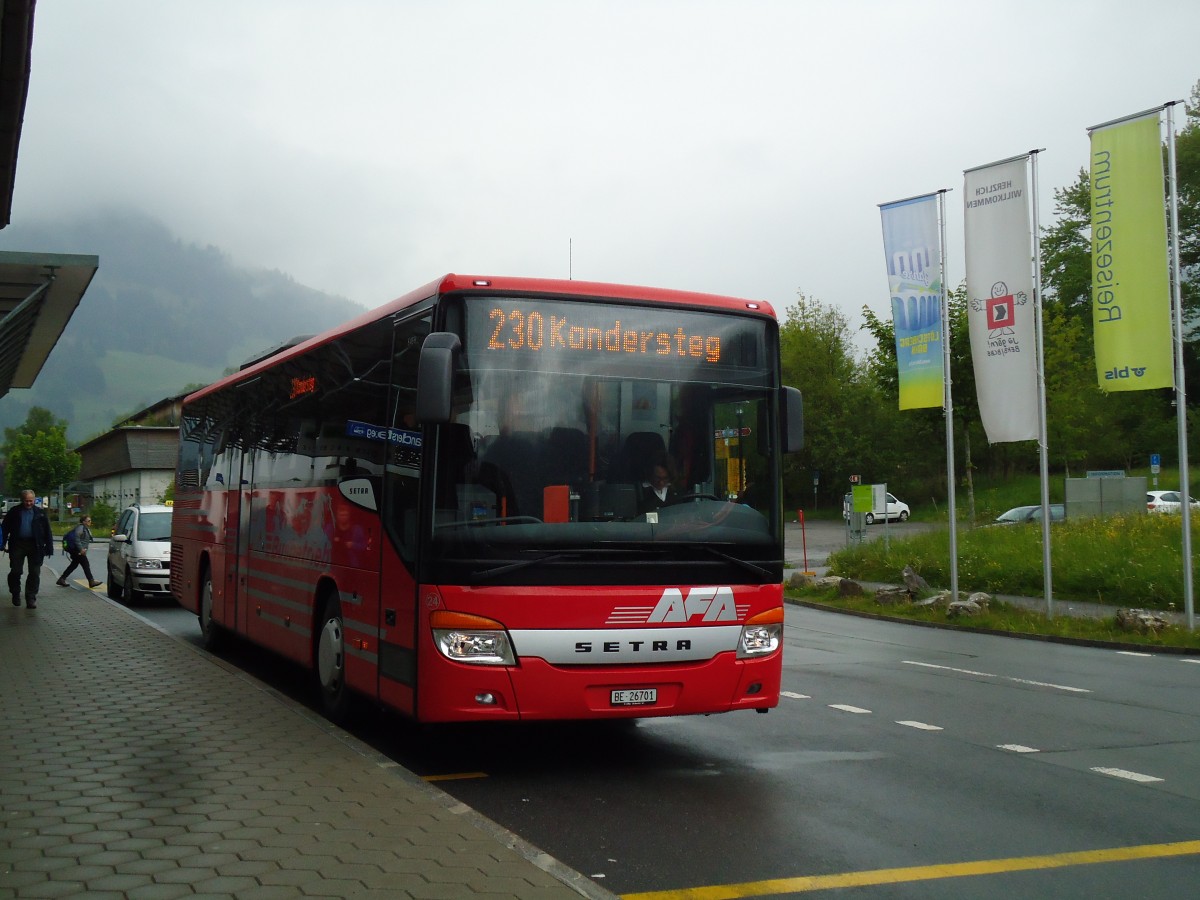 (144'805) - AFA Adelboden - Nr. 24/BE 26'701 - Setra am 2. Juni 2013 beim Bahnhof Frutigen