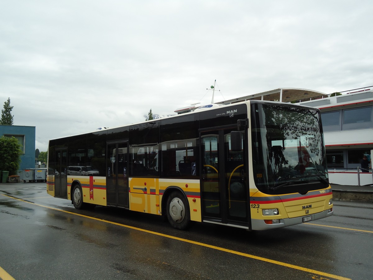 (144'892) - STI Thun - Nr. 123/BE 700'123 - MAN am 10. Juni 2013 bei der Schifflndte Thun