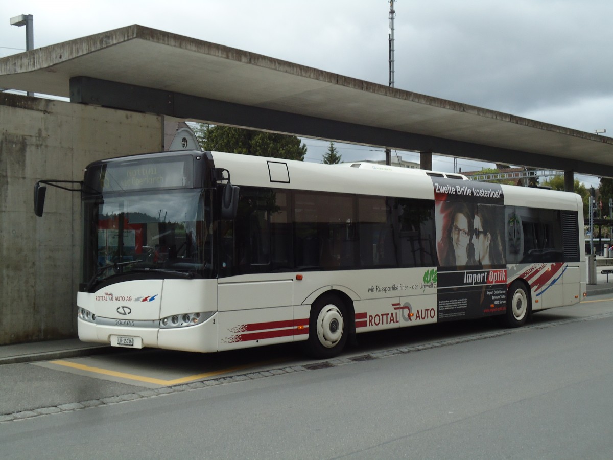 (144'922) - ARAG Ruswil - Nr. 3/LU 15'036 - Solaris am 10. Juni 2013 beim Bahnhof Sursee