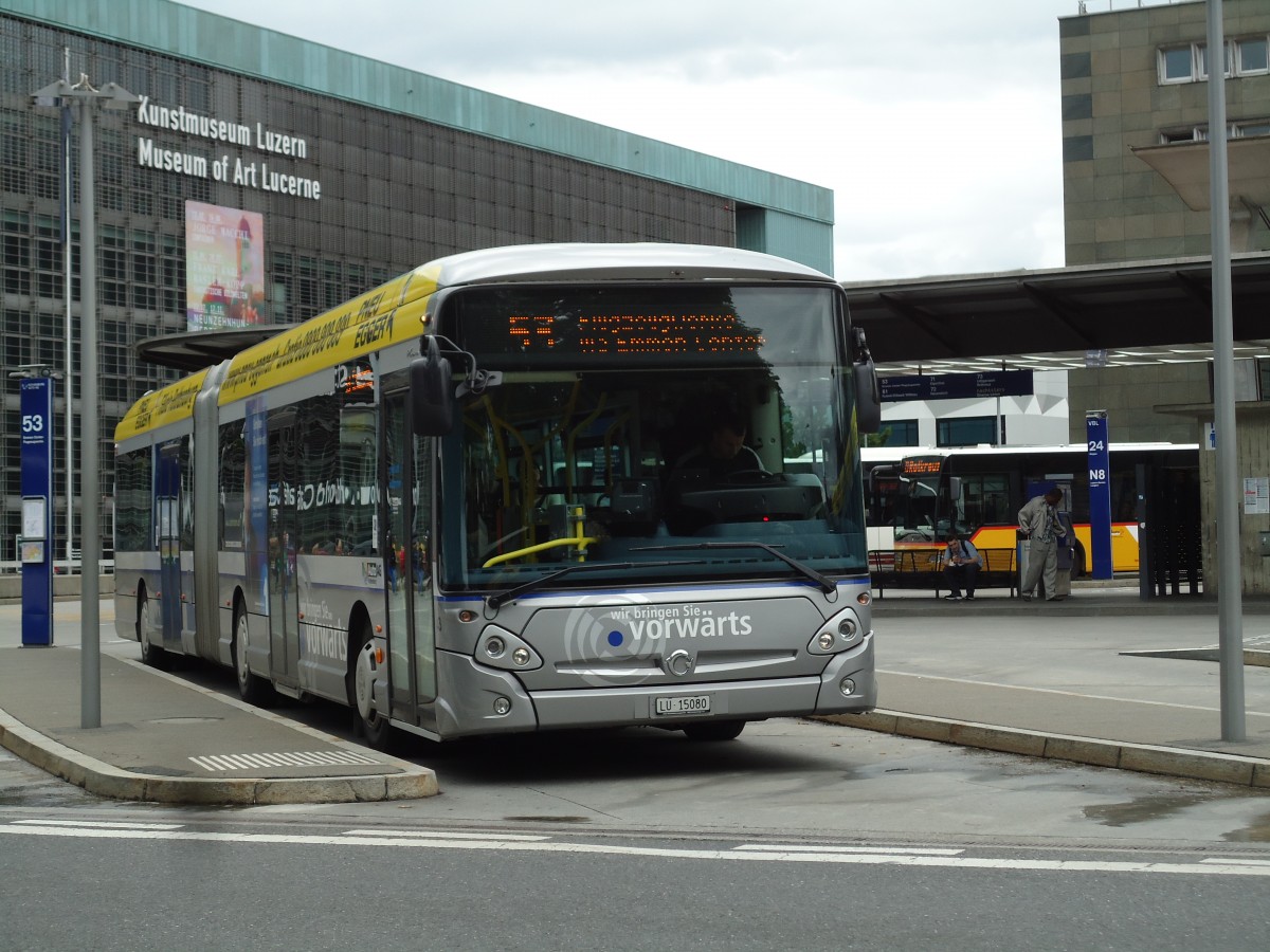 (144'957) - AAGR Rothenburg - Nr. 43/LU 15'080 - Irisbus am 10. Juni 2013 beim Bahnhof Luzern