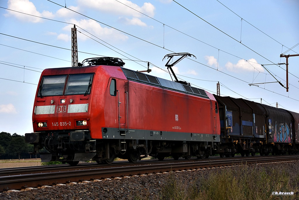 145 035-2 ist mit einen mischer durch niederndodeleben gefahren,22.06.16