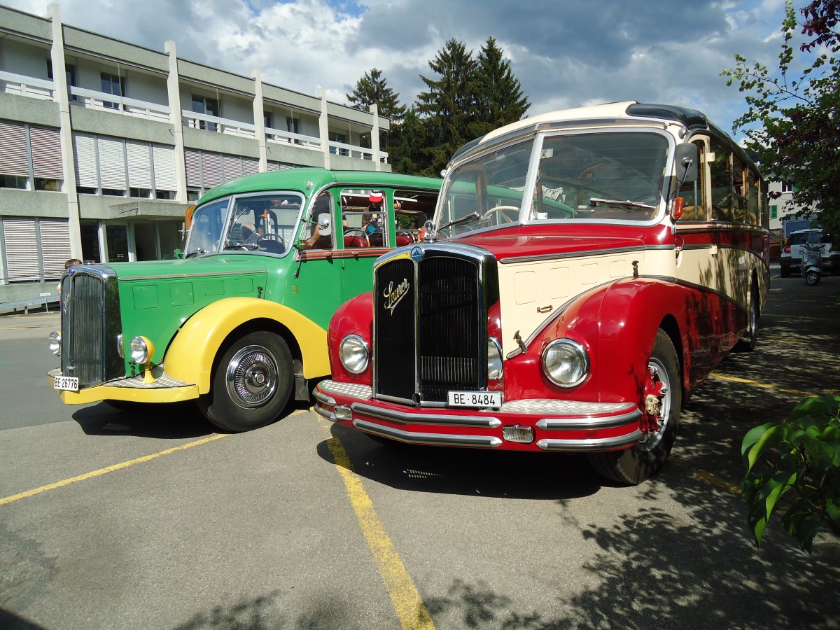 (145'048) - Reusser, Thun - BE 8484 - Saurer/R&J (ex Hsler, Menziken) am 15. Juni 2013 in Thun, Garage STI