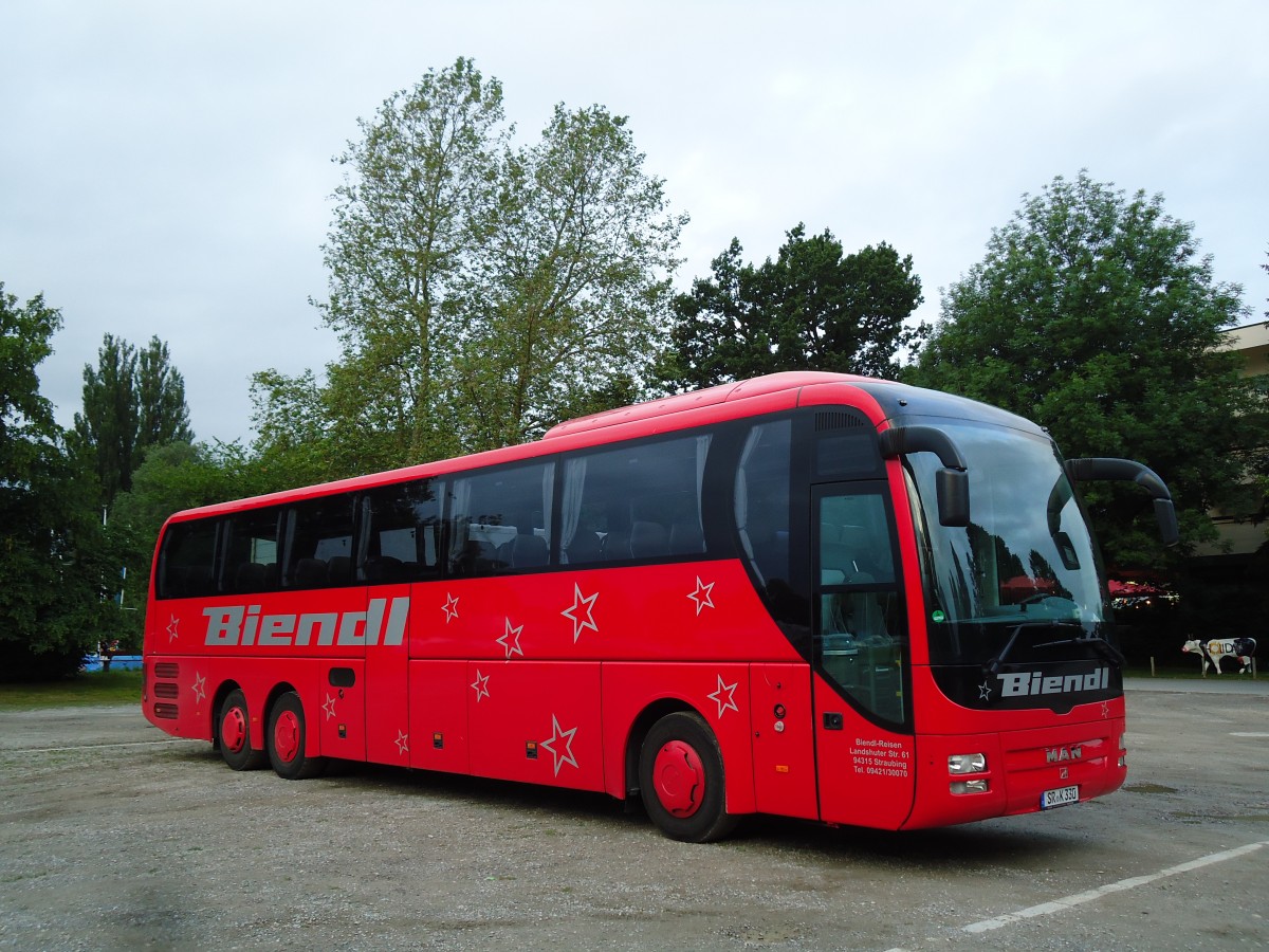 (145'598) - Aus Deutschland: Biendl, Straubing - SR-K 330 - MAN am 5. Juli 2013 in Thun, Lachenwiese