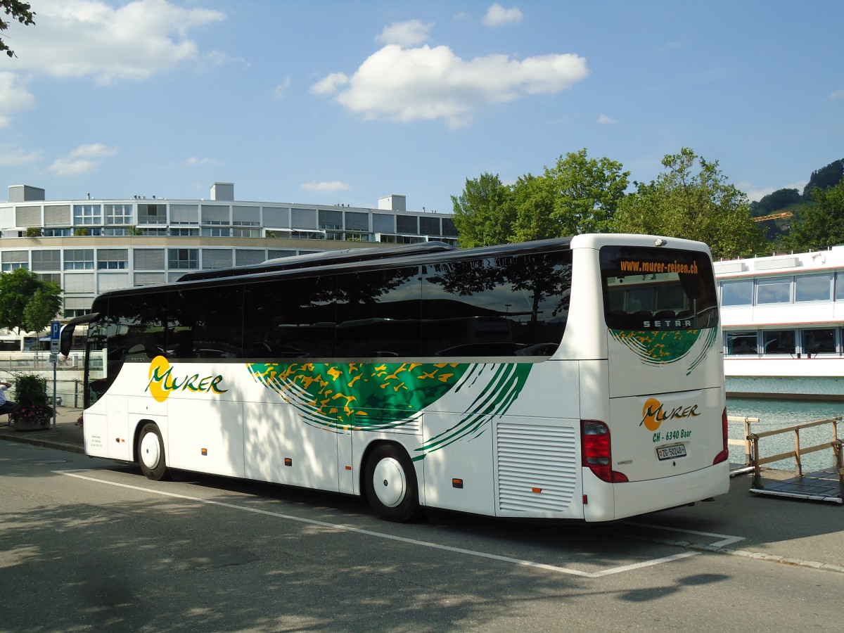 (145'609) - Murer, Baar - ZG 50'240 - Setra am 6. Juli 2013 bei der Schifflndte Thun