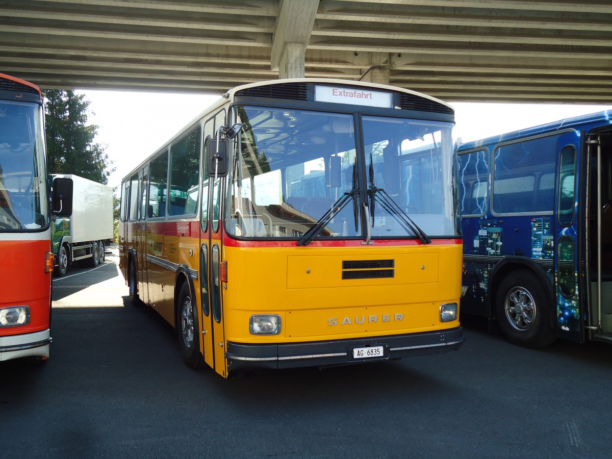 (145'809) - Gautschi, Suhr - AG 6835 - Saurer/Tscher (ex Ltscher, Neuheim Nr. 200; ex Cartek, Regensdorf; ex P 25'822) am 20. Juni 2013 in Seewen, Senn Transporte